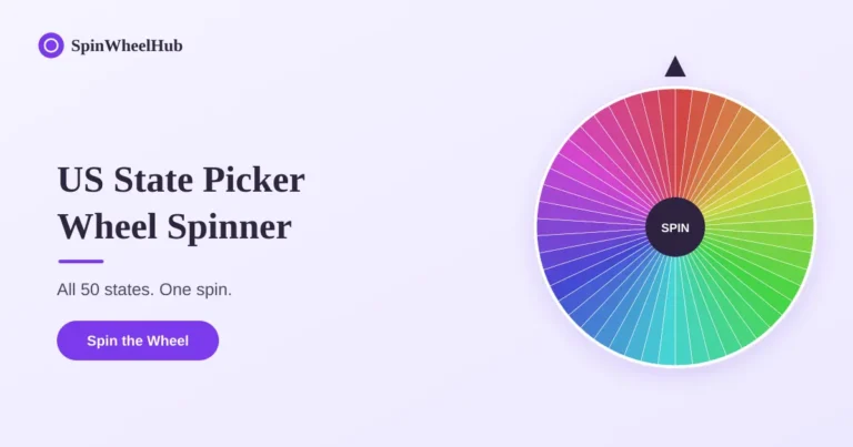Spin the wheel to choose one state from the US states